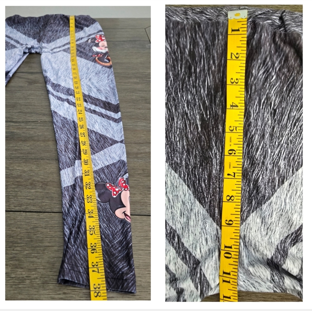 Minnie Mouse Women's Gray Leggings, Size L - Picture 7 of 9